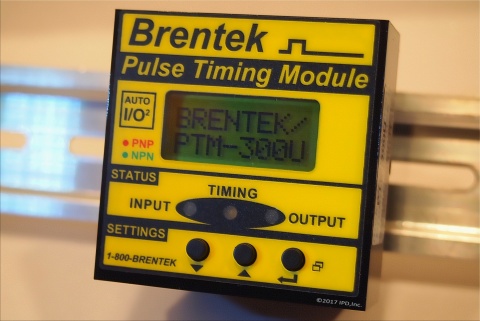 Brentek PTM-300U Pulse Timing Module on DIN rail